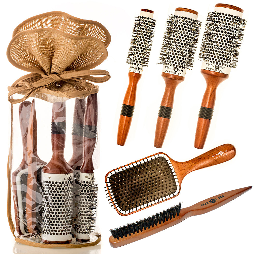 Head Jog Wood Brush Set