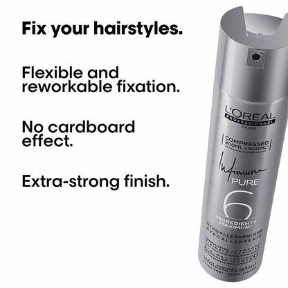 L'Oréal Professionnel Infinium Pure Hairspray 300ml - Extra Strong/Ultimate