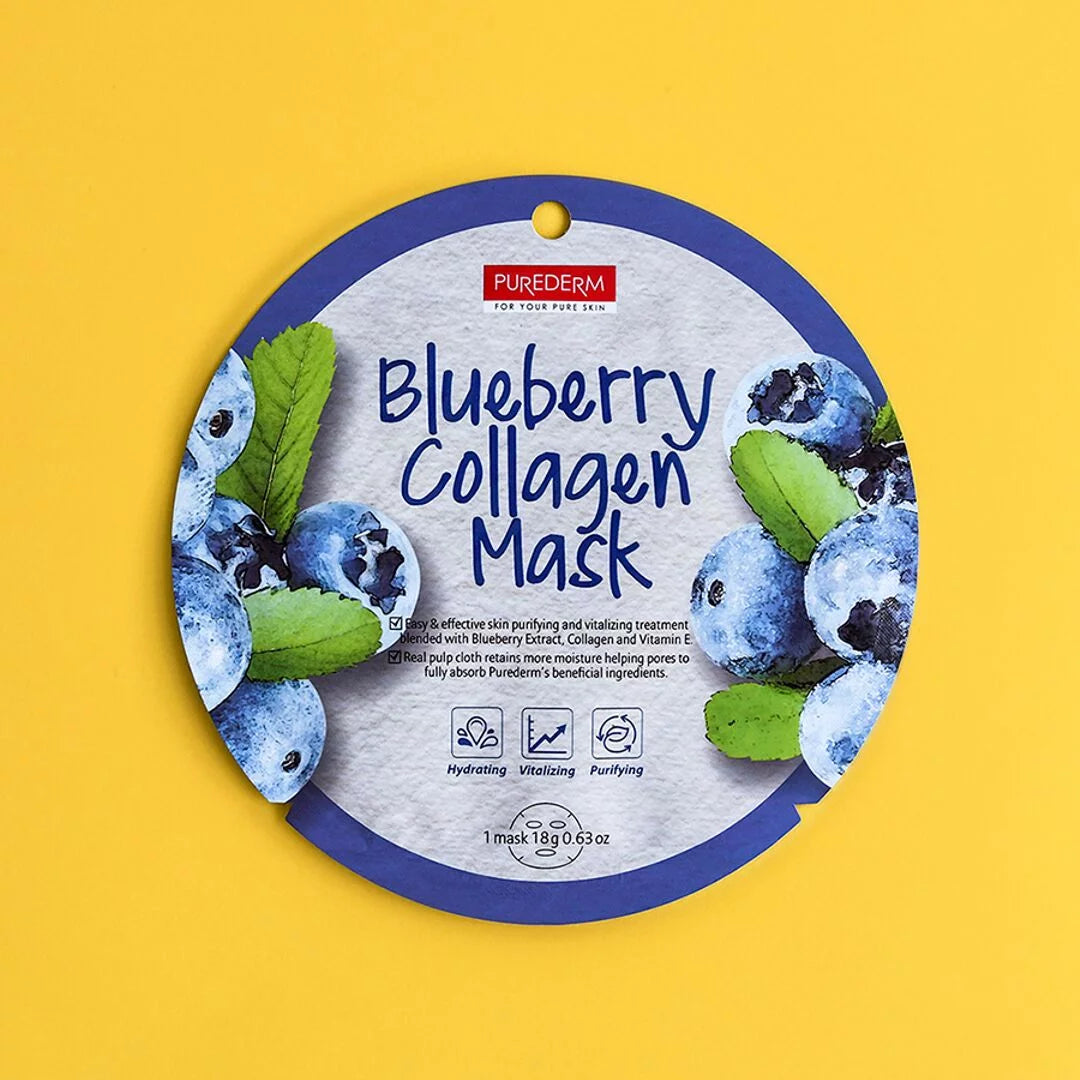 PureDerm Blueberry Collagen Sheet Mask