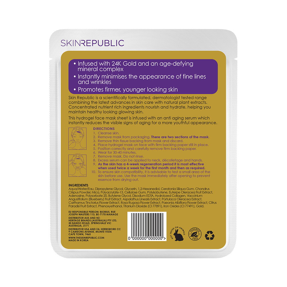 Gold Hydrogel Face Mask Sheet 25g