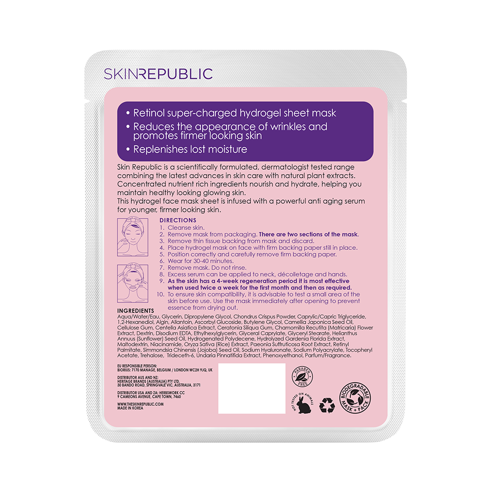 Hydrogel Retinol Hydrogel Face Mask Sheet 25g